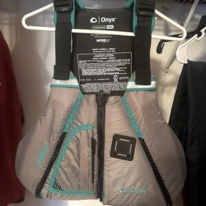 Onyx Gray and Teal Life Jacket